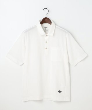 JOSEPH ABBOUD MOUNTAIN 【ゆったり】グリットワッフル　アウトドアポロ シャツ ホワイト系