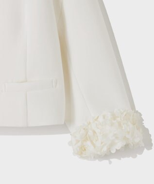 GRACE CONTINENTAL フラワーチュール切替ジャケット ホワイト