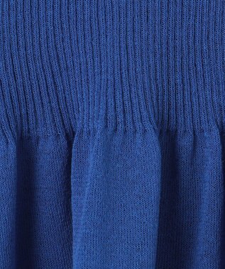 BEIGE， 【洗える】MILANO / リネン混シアーニットAラインワンピース Blue