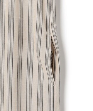 J.PRESS YORK STREET 【WOMEN】リネンストライプ ノースリーブ ワンピース アイボリー系1