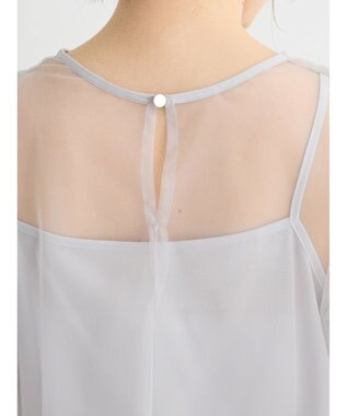 Green Parks ・ＥＬＥＮＣＡＲＥ　ＤＵＥ　チュールギャザーブラウス Gray