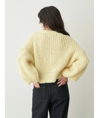 earth music&ecology ヘアリーショートニットカーディガン Light Yellow