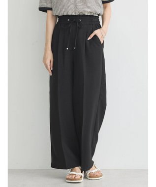 earth music&ecology リネンライクワイドパンツ Black
