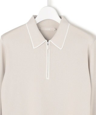 ICB シンセティックフルニードル ハーフジップニット トープ