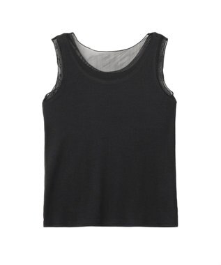 YECCA VECCA チュールMIXリブインナー Black