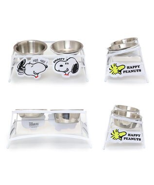 PET PARADISE スヌーピー ワイヤー えさ皿　小2個 ホワイト