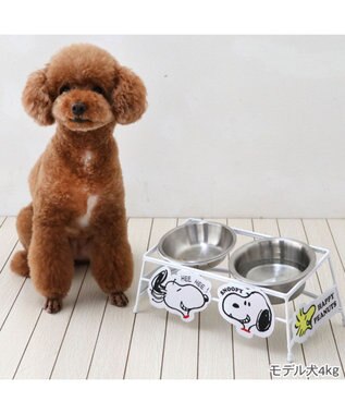 PET PARADISE スヌーピー ワイヤー えさ皿　小2個 ホワイト