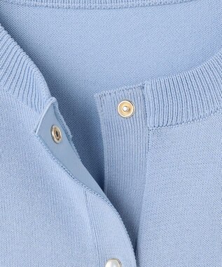 ANY スプリングカラーニットカーディガン ブルー