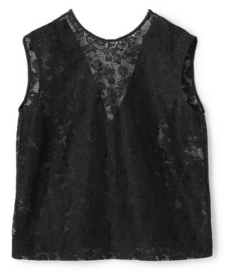 BEIGE， FLUORITE / 異素材コンビ レースブラウス Black
