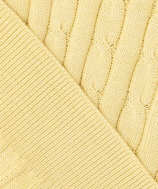 J.PRESS LADIES L 【洗える】GIZA MERCERIZE COTTON ケーブル ニット イエロー系