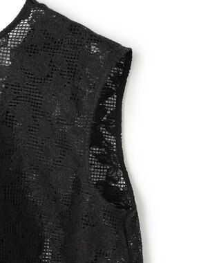 BEIGE， FLUORITE / 異素材コンビ レースブラウス Black