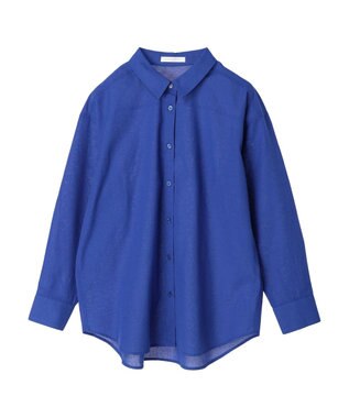 Green Parks 綿麻混レギュラーシャツ Royal Blue
