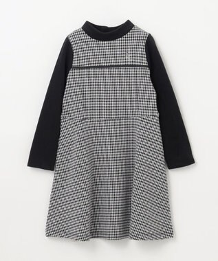 組曲 KIDS 【110-140㎝】チェックジャガード ワンピース ブラック系3