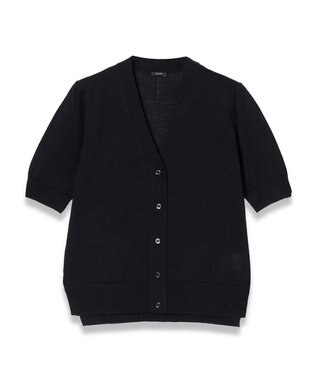 JOSEPH 【洗える】スーパーファインコットンシルク　ショートスリーブカーディガン Black