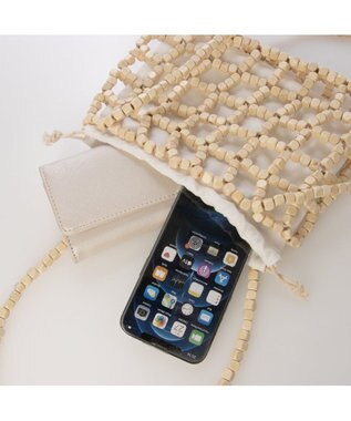 UNBILLION カシュカシュ cachecache / ウッドサイコロビーズ肩入れトート アイボリー
