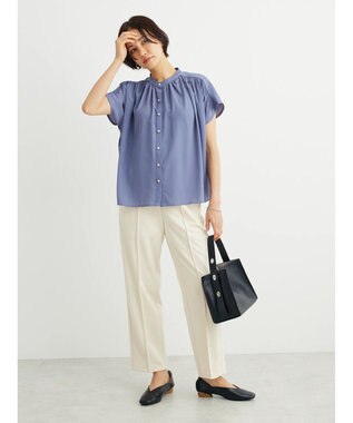 Green Parks らくスレストレートパンツ Ivory