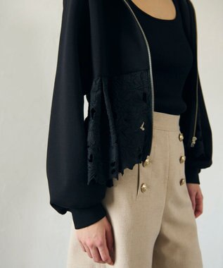 GRACE CONTINENTAL カットワークパーカー ブラック