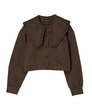 Green Parks ・Ｄｏｕｂｌｅ　Ｆｌａｇｓ　フリルカラージャケット Brown