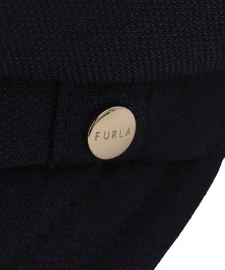 MOONBAT 【日本製/洗える/サイズ調整】フルラ (FURLA) ロゴチャーム付 キャスケット ネイビーブルー
