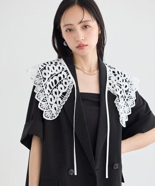 earth music&ecology レースつけ襟 Off White