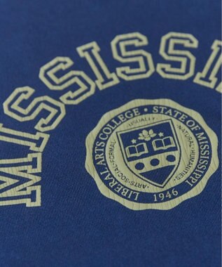 WEGO 【ANGIE VINTAGE】ピグメントカレッジロゴショートスウェット ネイビー