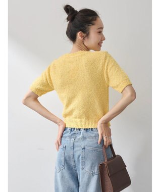 earth music&ecology ツイストブークレ半袖プルオーバー Light Yellow