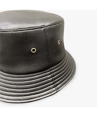 林八百吉商店 un chapeau  エコレザーバケットハット ブラック