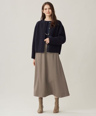 自由区 S ライトリバーノーカラー ジャケット ネイビー