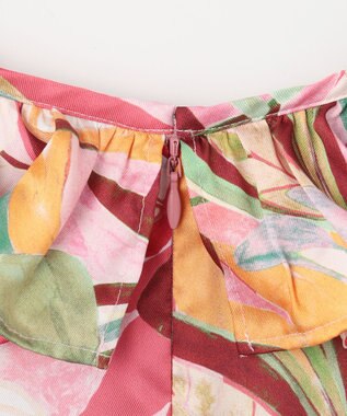 GRACE CONTINENTAL リーフプリントワンピース ピンク