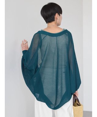 AMERICAN HOLIC ニュアンスメッシュニットカーディガン Green