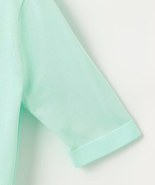 自由区 【アンサンブル対応・洗える】シャインハイゲージ5分袖 ニット ミント