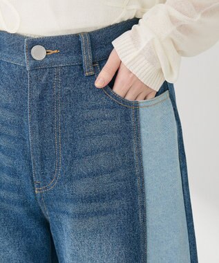 Green Parks 切り替えカーウ゛ィーデニムパンツ Indigo