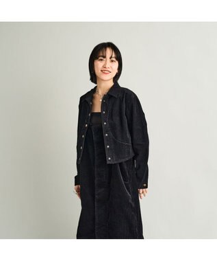 woadblue 【157】CIRCLE SNAP JACKET サークルスナップジャケット BLACK
