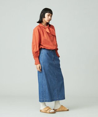 J.PRESS YORK STREET 【WOMEN】ソフトデニムスカート ダルブルー系