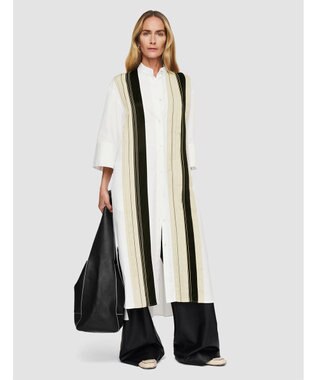 JOSEPH 【洗える】ポプリンカラーブロック　シャツドレス B&W Quail