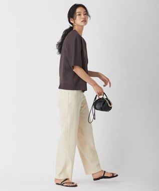 ICB 【新色追加・洗える】 FluidBackSatin Tブラウス ダークブラウン系