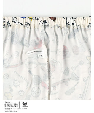WACOAL PEANUTS パジャマ 長袖 長ズボン 綿100%(本体) スヌーピー レディース FDX562 /ワコール アイボリー
