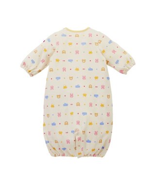 MIKI HOUSE HOT BISCUITS 【50-60㎝】 スムース素材 総柄ツーウェイオール アイボリー