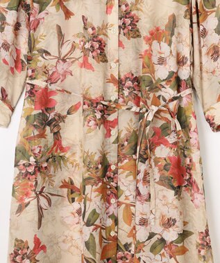 自由区 S ボタニカルプリント ワンピース ライトベージュ系