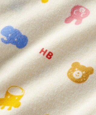 MIKI HOUSE HOT BISCUITS 【50-60㎝】 スムース素材 総柄ツーウェイオール アイボリー