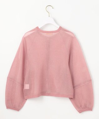 ANY SIS 【洗える】シアーランタンスリーブ カーディガン ベリーピンク