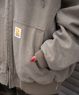 WEGO ワーカーズキルトフードブルゾン ベージュ