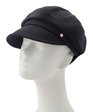 MOONBAT 【日本製/洗える/サイズ調整】フルラ (FURLA) ロゴチャーム付 キャスケット ネイビーブルー