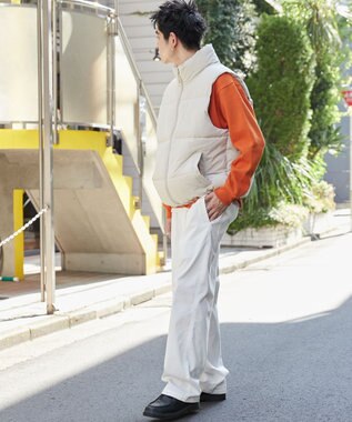 WEGO 【ウエストゴム/SMLサイズ展開/ユニセックス着用ITEM】チノイージーストレートパンツ ホワイト