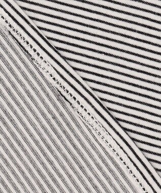 ANY SIS ロゴ刺繍 カットソー オフ×ブラックボーダー