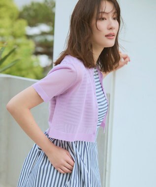 TOCCA 【星風まどかさん着用】SHEER JEWEL KNIT シアーニットカーディガン ライラック系