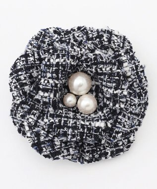 組曲 ツイードパールコサージュ ネイビー系1