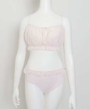 WEGO 【ブラトップ＆ショーツセット】Liliane　Ciel　シフォンフリル ホワイトアイボリー