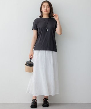 23区 【SLOW/WEB限定】シアーツイストシングルジャージー Tシャツ グレー系