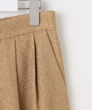 自由区 L 【17号サイズまで展開・SHIHOさん着用】ブライトリングツイード2タッククロップド パンツ ベージュ